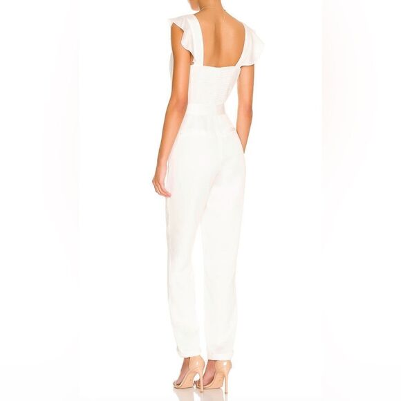 REVOLVE MORE TO COME Gloria Flutter Sleeve Jumpsuit in White Flowy Crepe XS - Picture 3 of 6